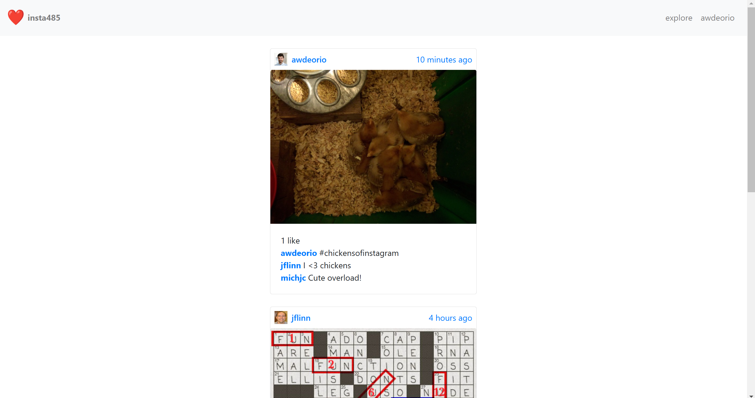 Showcase of insta485 web app